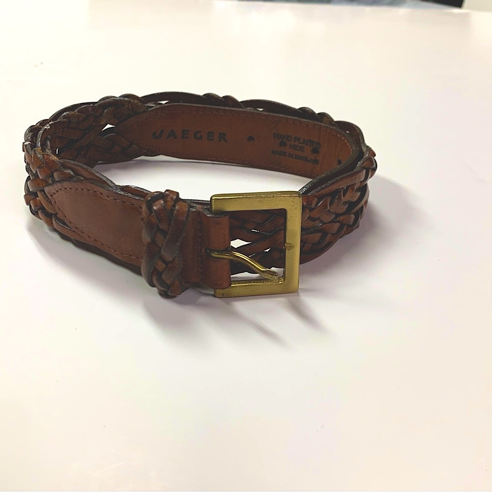 Jaeger hand made/plaited leather belt vintage made in UK